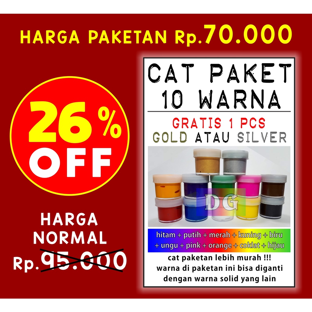 Paket 10 Warna Free 1 Pcs Gold Silver Cat Tekstil Lukis Utk Kaos Kanvas Tas Sepatu Shopee Indonesia