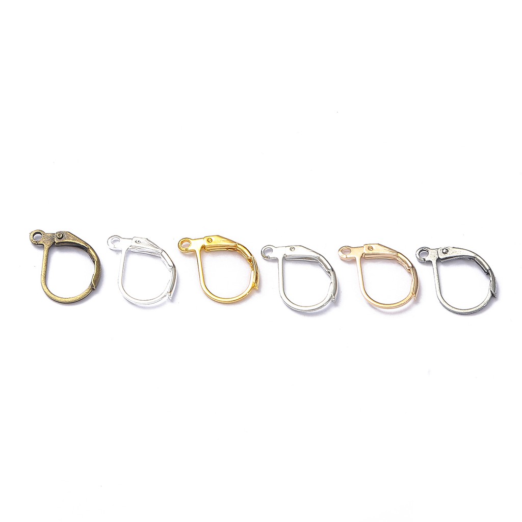 10pcs Anting Kait Bahan Rhodium/Perunggu/Emas/Perak Gaya Perancis Untuk Membuat Perhiasan Diy