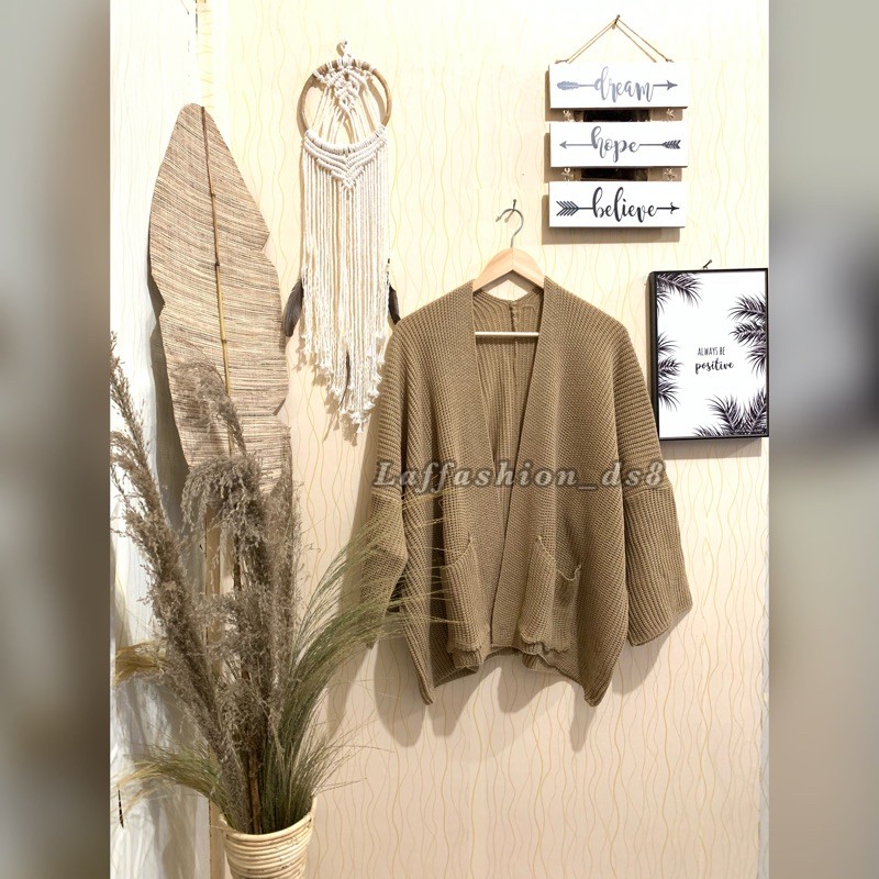 KARDIGAN OVERSIZE | OVERSIZE PREMIUM | CARDY OVERSIZE | KARDIGAN TEBAL-Mocca