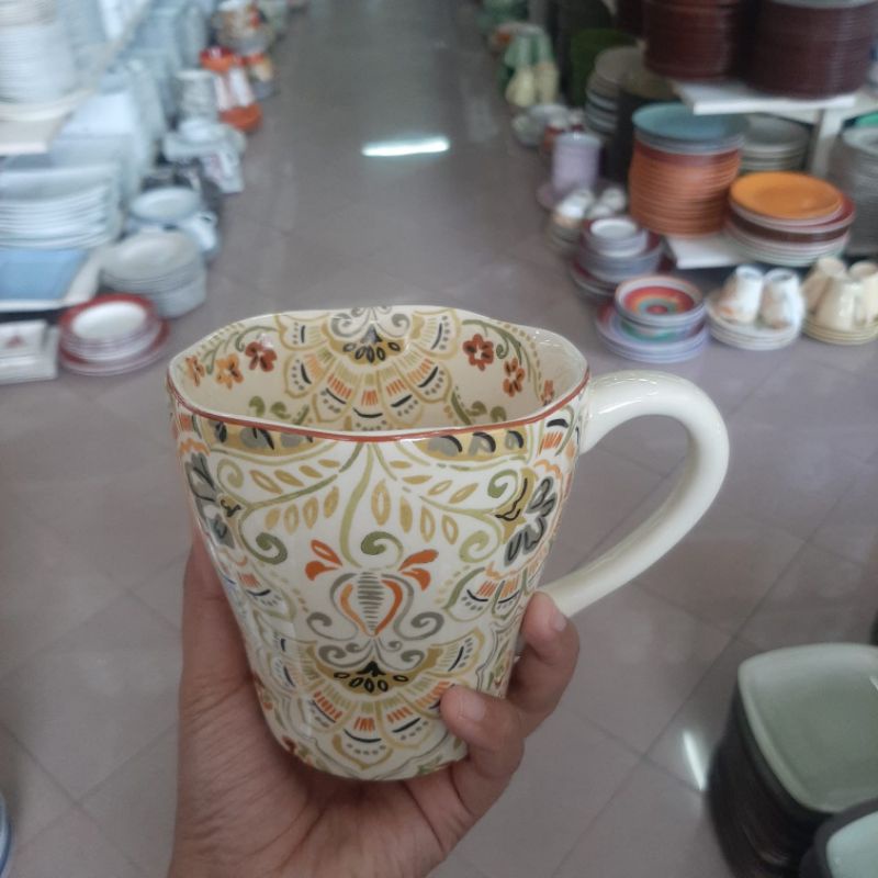 MAROKO MUG GELAS KERAMIK SANGO MOTIF MAROCO KOLEKSI DEKOR TIMUR TENGAH