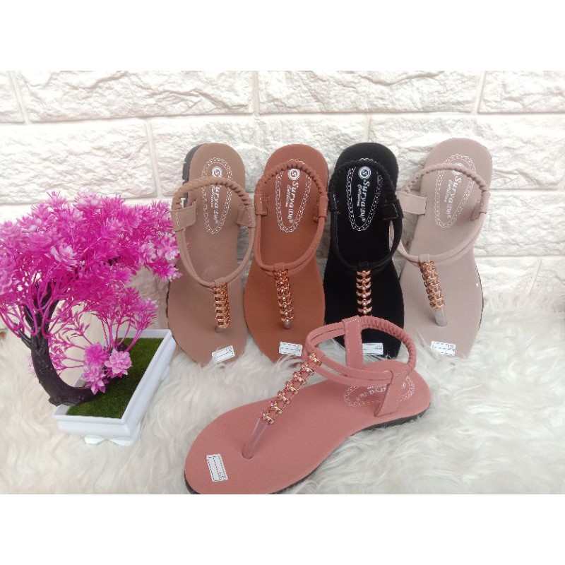 sandal tali jepit wanita gesper panjang size 37-40