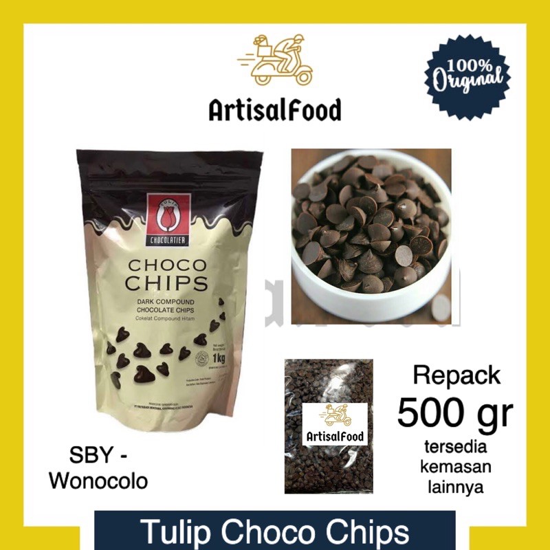 

TULIP Chocolate Choco Coklat Cokelat Chips Dark 500gr TIMBANGAN