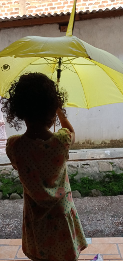 Payung Anak [ada Kuping] Model Hewan Warna-warni Lucu