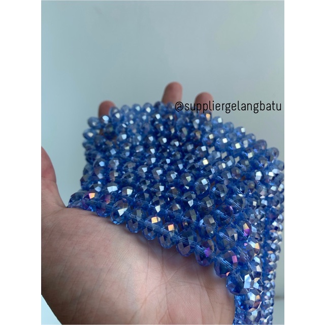 Crystal Ceko 12mm BIRU UNGU KUARSA kuarsa kristal blue purple quartz bahan kalung gelang anting strap mask kerajinan tangan craft citayam fashion week etink vintage elegan bali manik crystal perhiasan