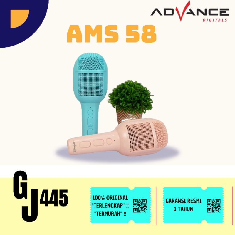 Advance AMS 58 Microphone Speaker Bluetooth Pengubah Suara Portable Deep Bass