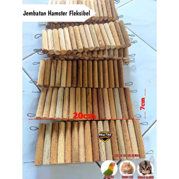 Jembatan Kayu Fleksibel Hamster Marmud Panjang 20cm Lebar 7cm