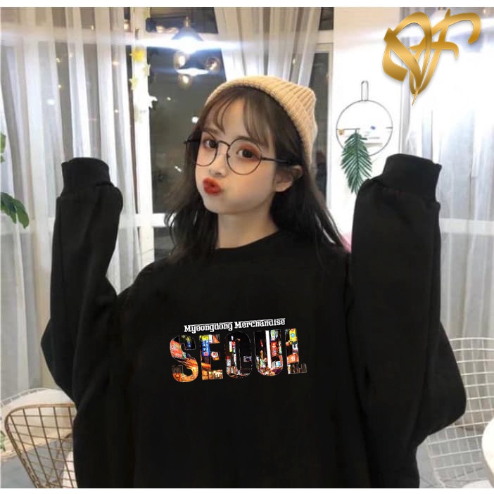 Sweater Seoul City Merchandise Pria &amp; Wanita | Sweater Korea Style Fleece Cotton | Dhea Fashion