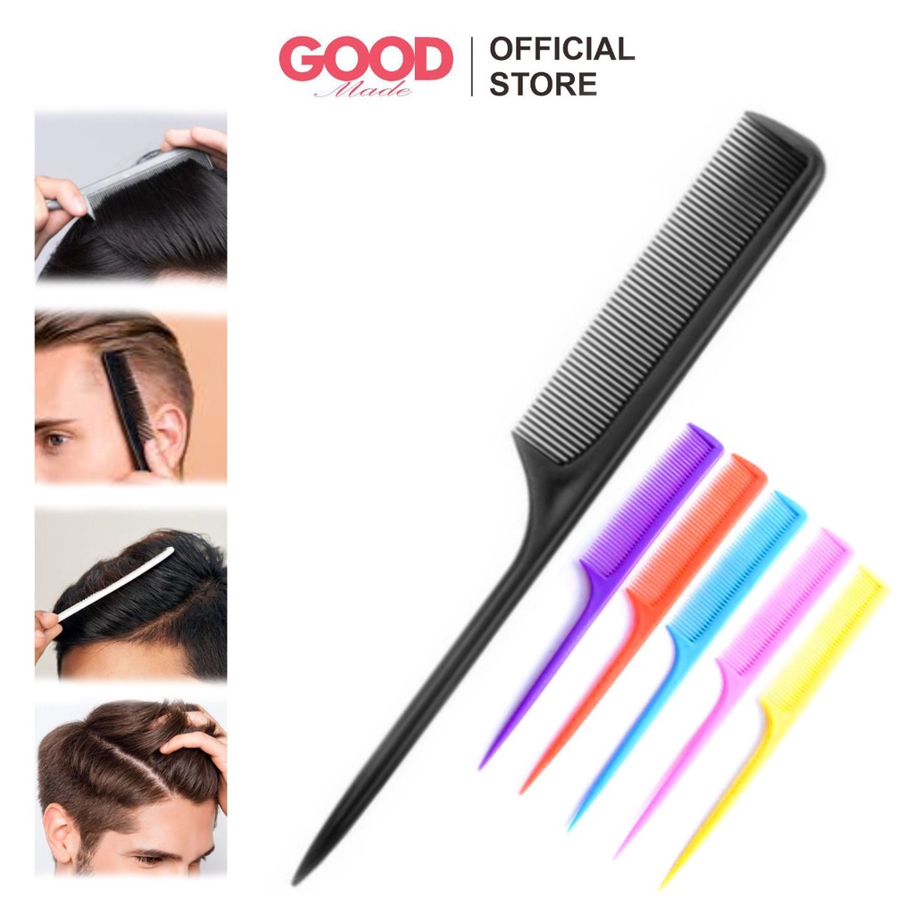 GOOD MADE - Sisir Lancip | Sisir Sasak Tulang | Sisir Rambut Warna Warni Simpel | Sisir Sasak Sanggul Plastik Murah Bagus COD