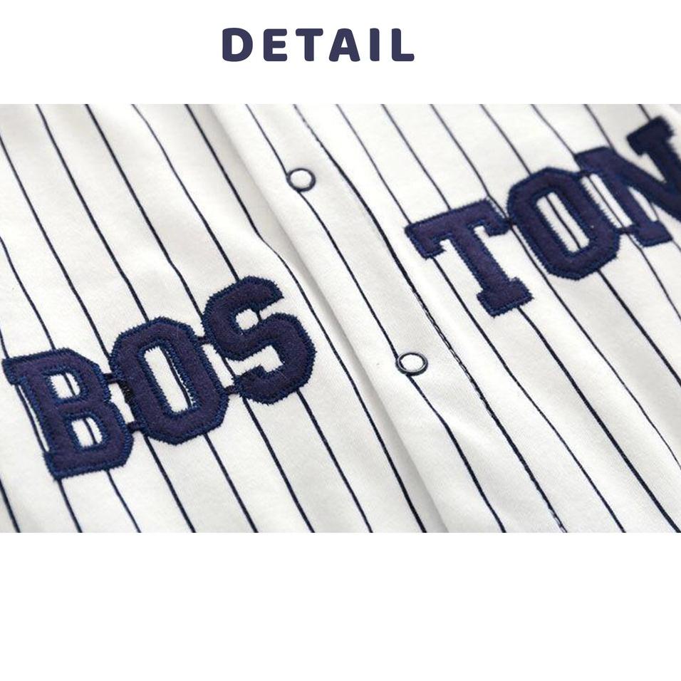 Terjangkau BAJU BAYI IMPORT KOREA JUMPSUIT BAYI MOTIF BASEBALL BOSTON  baju bayi | baju bayi laki la