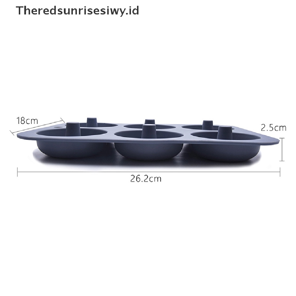 # Alat Rumah Tangga # 1pc Cetakan Adonan Kue Bentuk Donat Dengan 6 Lubang Bahan Silikon