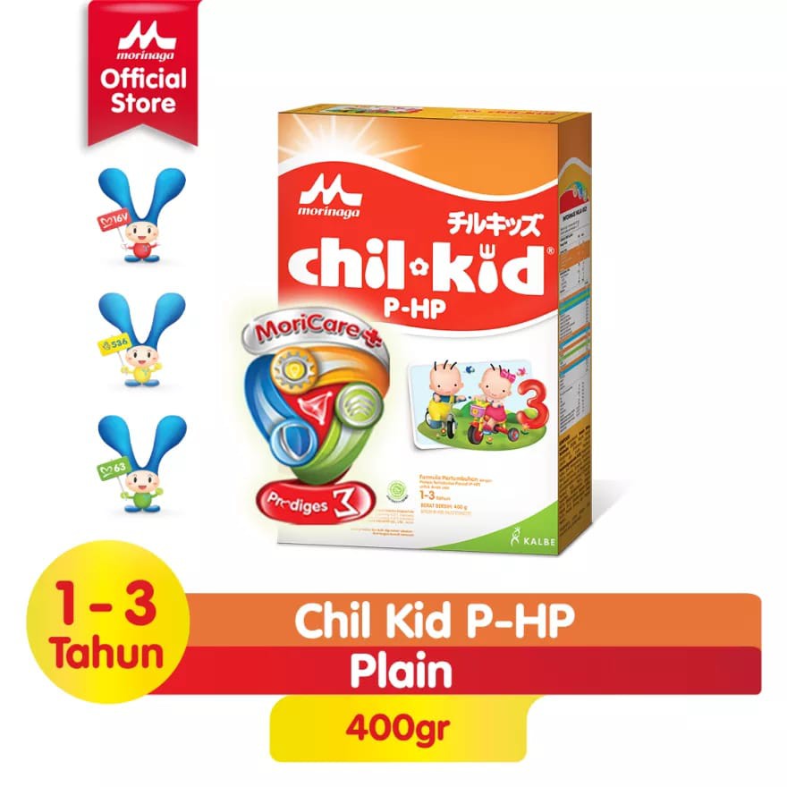 Morinaga Chil Kid P-HP 3 400gr - Susu Khusus Alergi (Hypoallergenic) Tahap 3 (1-3 Tahun)