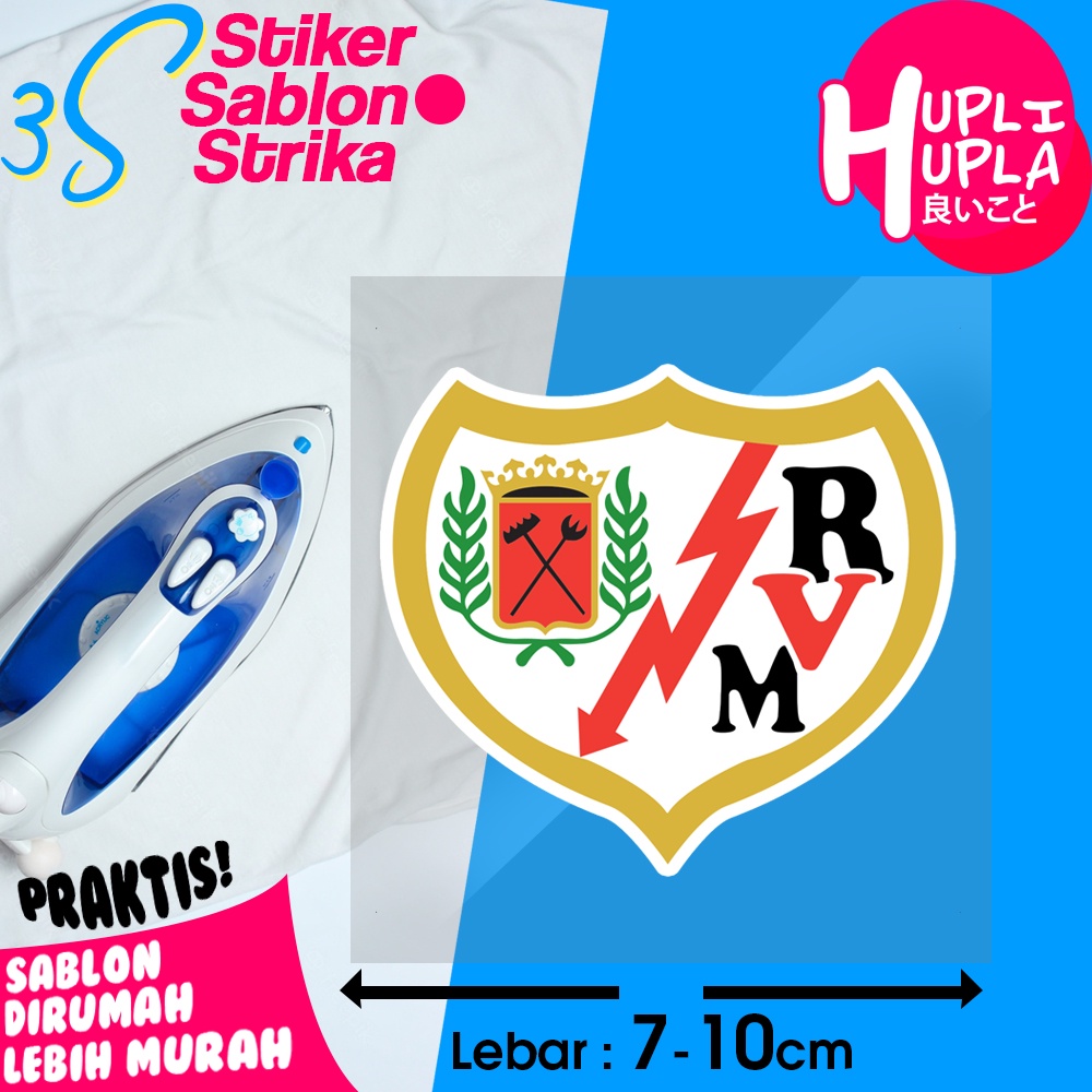 Stiker Sablon Setrika Rayo Vallecano Klub Sepak Bola Liga Spanyol Sticker Emblem Gosok Untuk Baju da