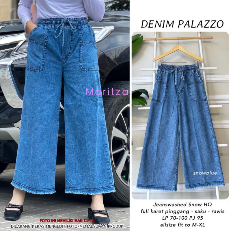 DENIM PALAZZO BY MARITZA / CELANA JEANS WANITA MUSLIMAH / Baggy jeans premium