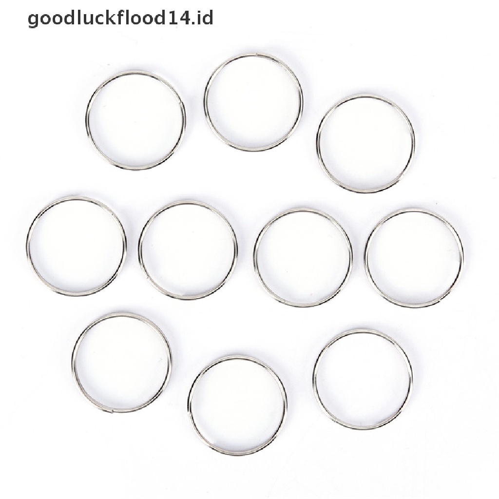 [OOID] 10pcs Steel Keyring Split Key Rings Nickel Hoop Ring Nickel Plated Steel Loop ID