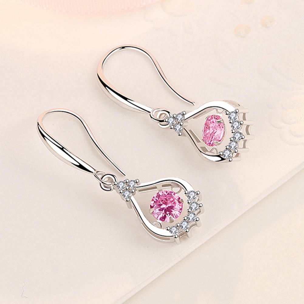 Hu Hu Hu Hu Hu Alat Bantu Pasang Kacamata♡ Anting Kait Gantung Wanita Hias Cubic Zirconia Bentuk Tetesan Air Untuk Hadiah