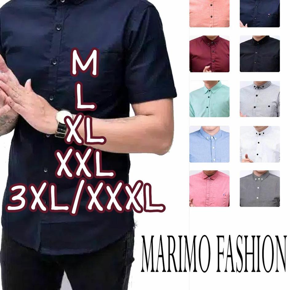 trx3u8Ti--PROMO kemeja pria lengan pendek polos formal casual kerja santai baju jumbo xxl xxxl 2xl 3