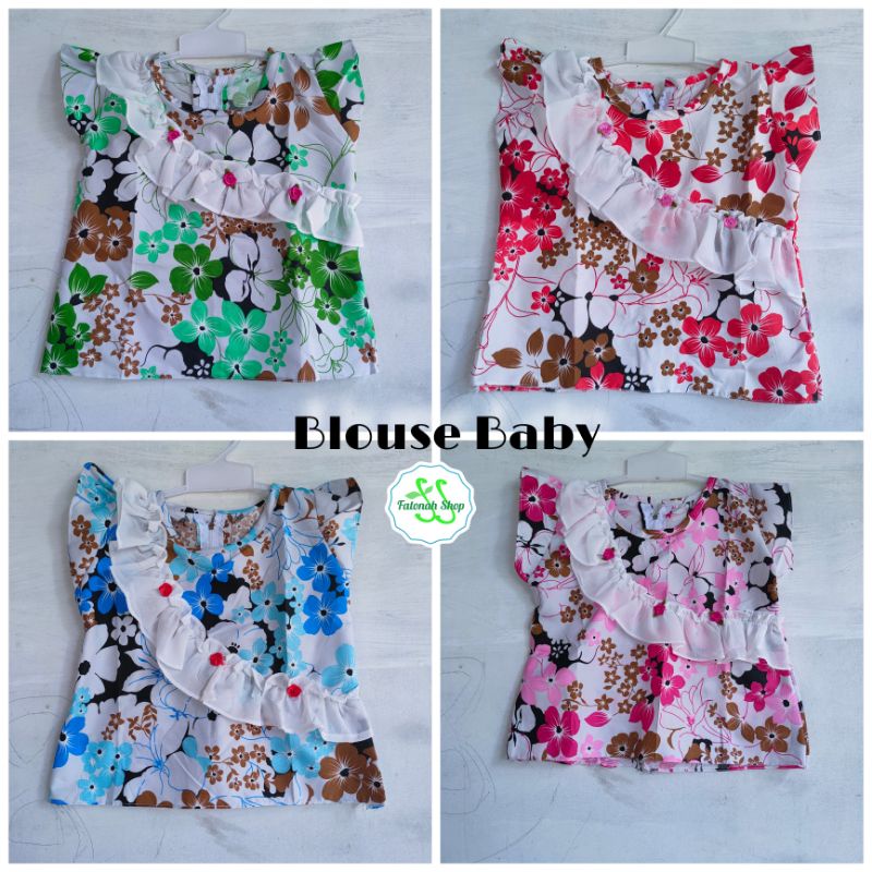 Blouse anak 1 2 tahun atasan baby lucu motif bunga lucu unik rempel ruffle viral by Fatonah Shop ( blouse Flow baby )