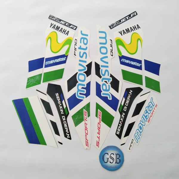 Stiker Striping Motor Fino Sporty Movistar 2014 Hijau
