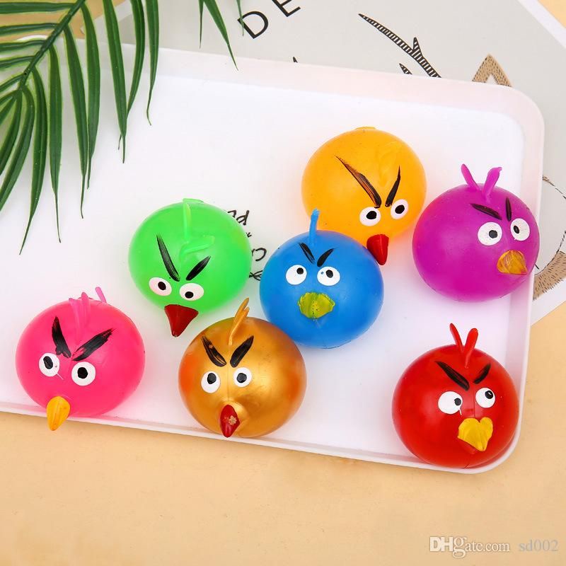 1 pcs stressball animal world buah buhan angri bird mainan anak bola pencet anti stres bentuk hewan kura kura dinosaurus singa