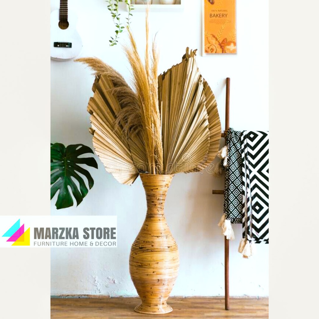 PROMO Vas Bunga Rotan Alami Guci Rotan Asli 70 cm Vas PROMO Vas Bunga Rotan Alami Guci Rotan Asli 70 cm Vas