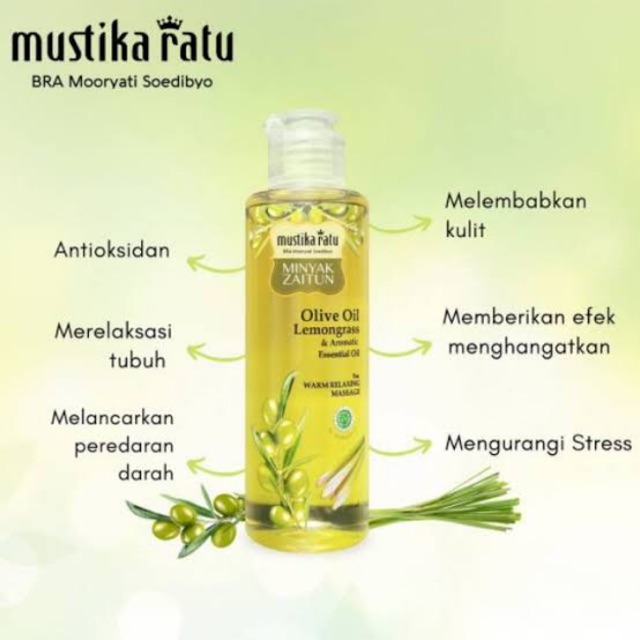 Mustika Ratu Minyak Zaitun Lemongrass Sereh Minyak 150ml Essential Oil Relax Shopee Indonesia