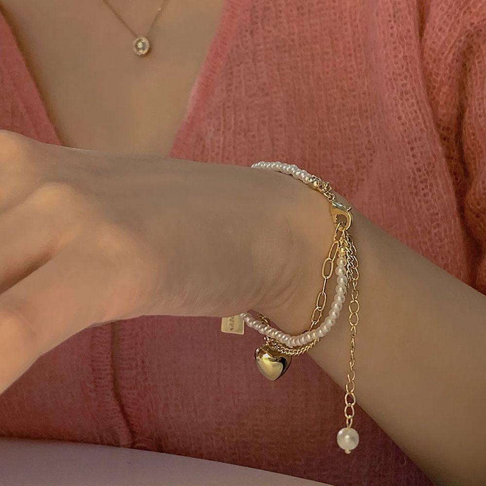 Agustina Mutiara Gelang Minoritas Indah Cinta Liontin Gadis Hadiah Temperamen Pesta Perhiasan Aksesoris Korea Style Jewelry