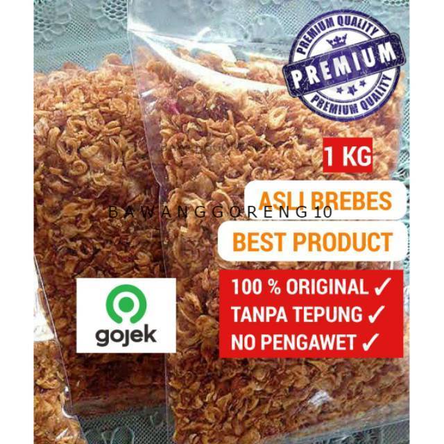 1KG ,BAWANG GORENG ASLI BREBES TANPA TEPUNG 1KG Bawang Merah Goreng Brambang Goreng