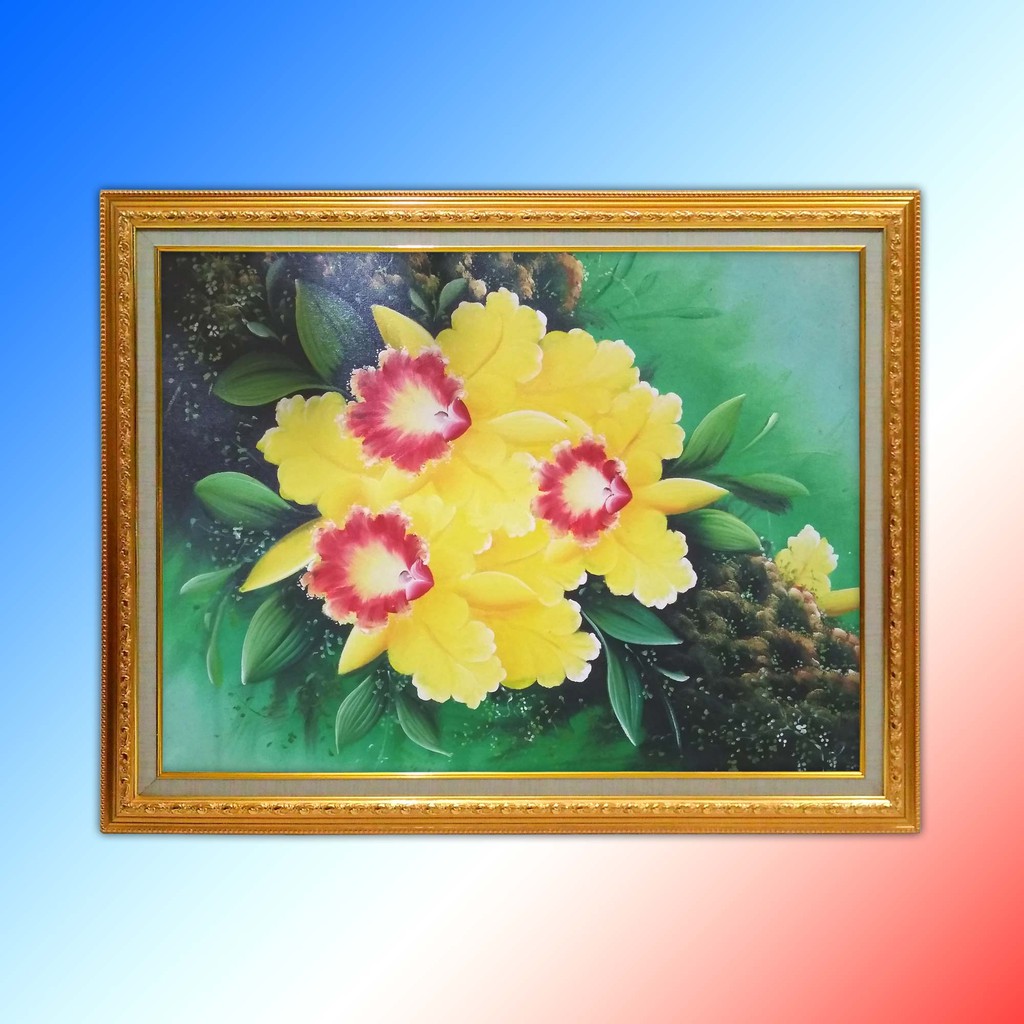 Lukisan Bunga Anggrek Kuning Murah Cantik Dan Menawan Shopee