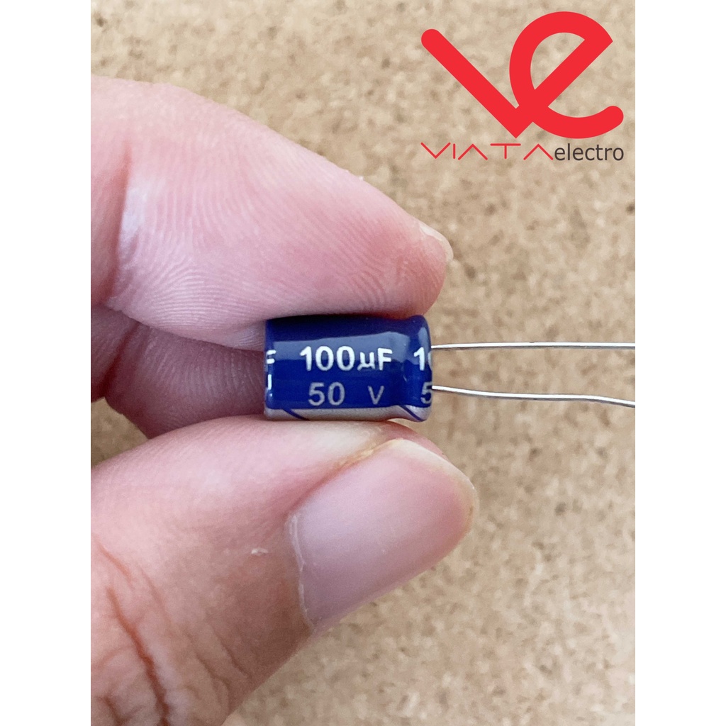 KAPASITOR ELCO 100UF 50V (1 BUAH) KAPASITOR CAPACITOR ELKO KAPASITOR 100 UF 50 V