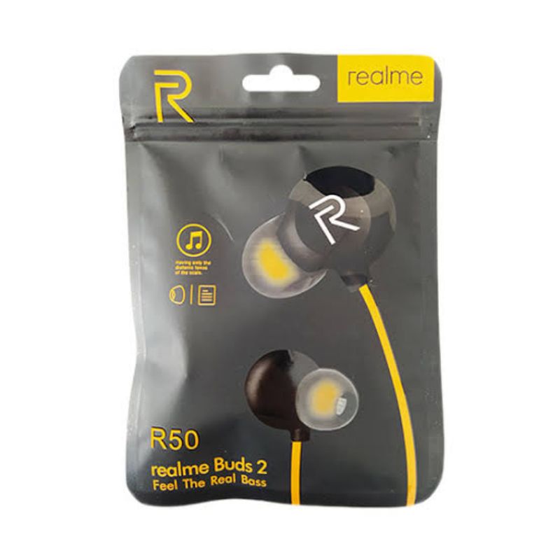 Handsfree handset headset Realme Buds 2 R50 Universal Earphone Feel The Real super extra Bass