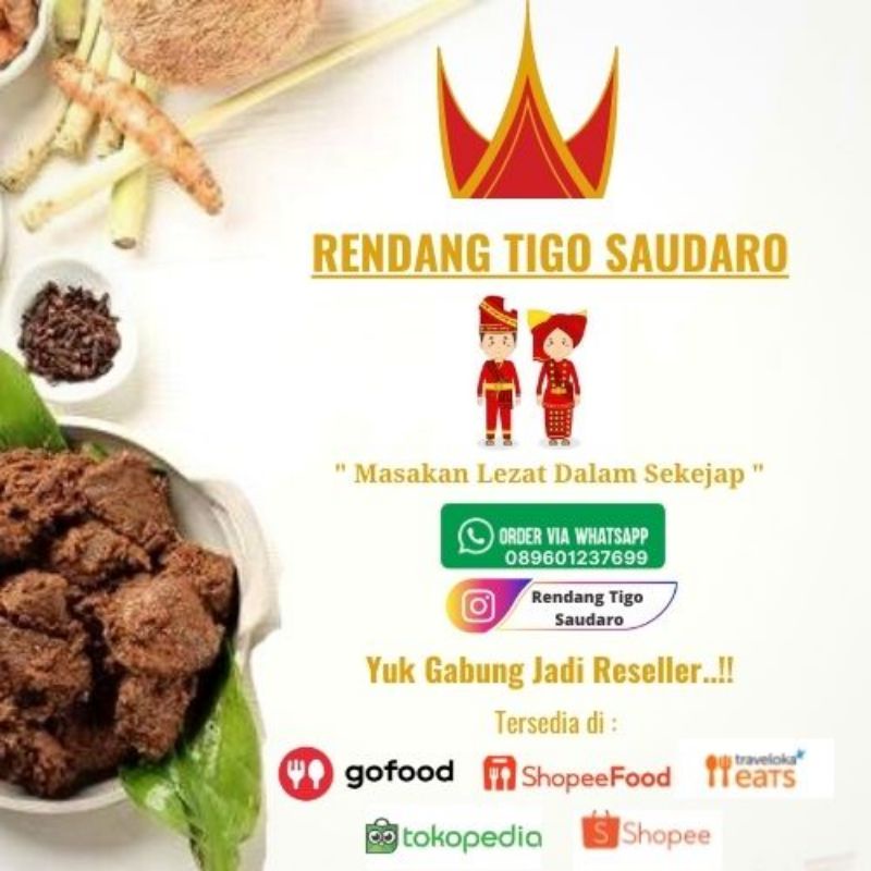 

rendang tigo Saudaro daging sapi 1kg + kentang