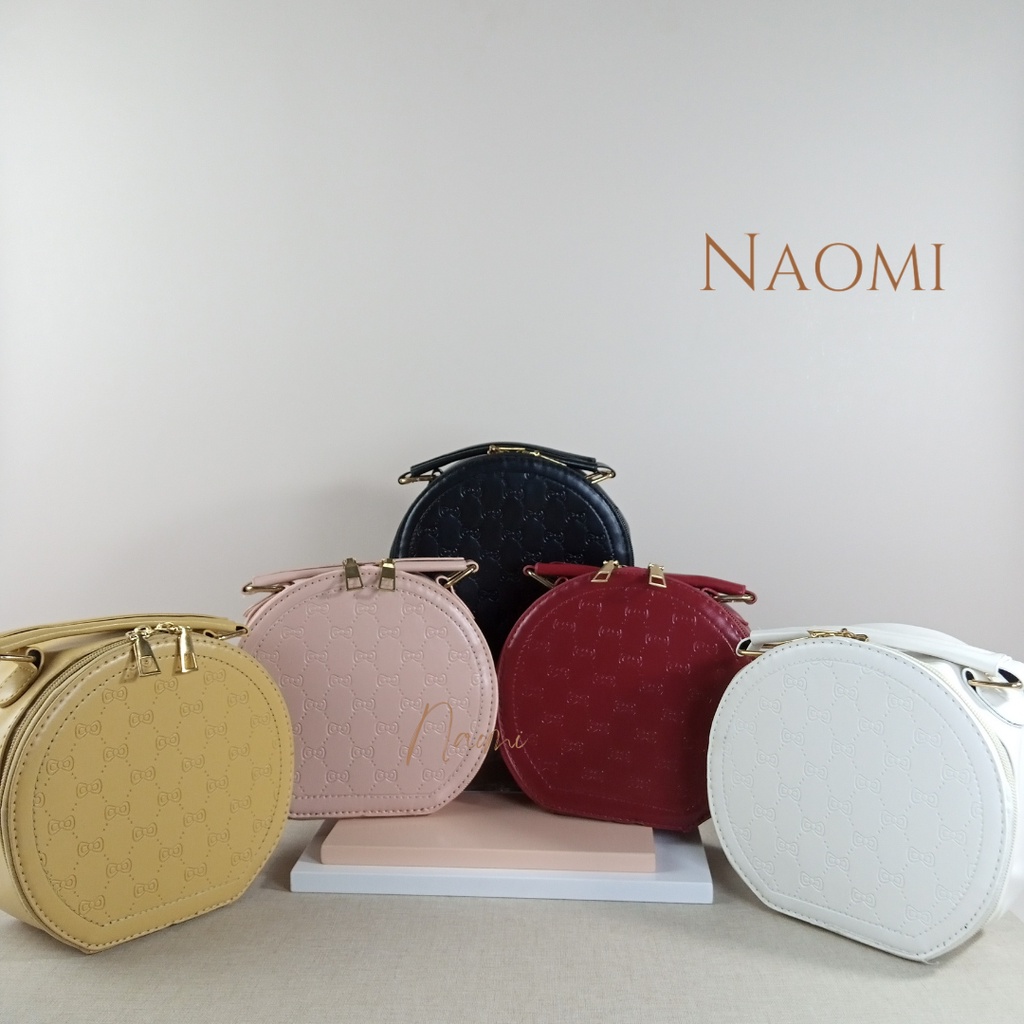 NAOMI - Aliya Round Prince Sling Bag Import - Fashion Wanita Tas Selempang - Tas Bahu Wanita Bulat - Tas Fashion Wanita - Tas Wanita - Tas Naomi - Naomi Bag