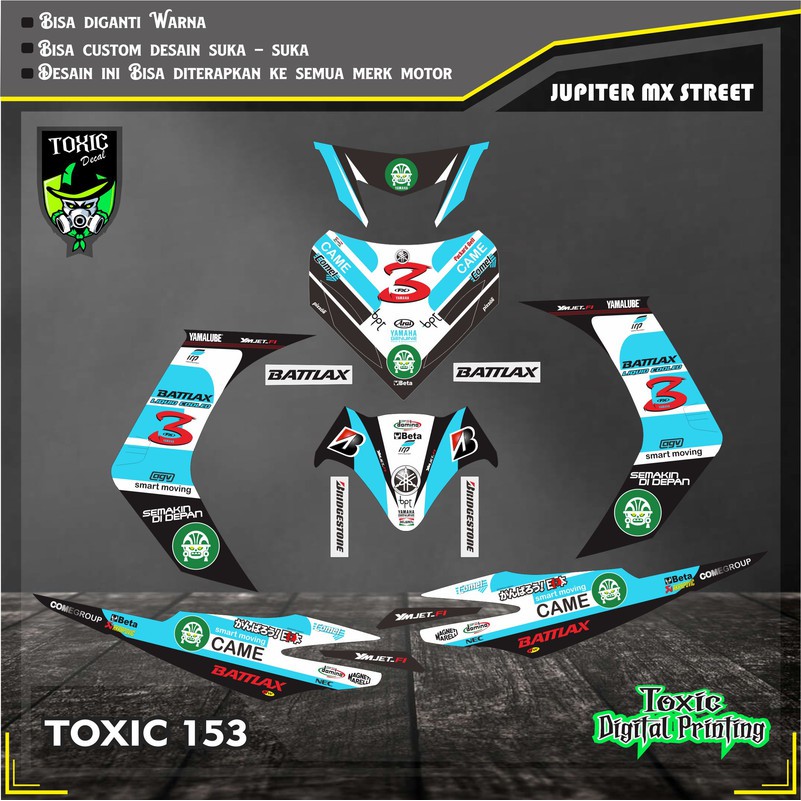 Sticker Decal YAMAHA MIO SPORTY BATALLAX PUTIH HITAM