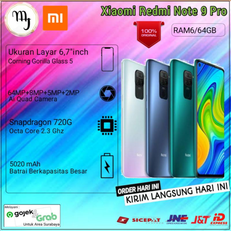 Xiaomi - Redmi Note 9 Pro (RAM 6/64GB) Garansi Resmi TAM 100% Original