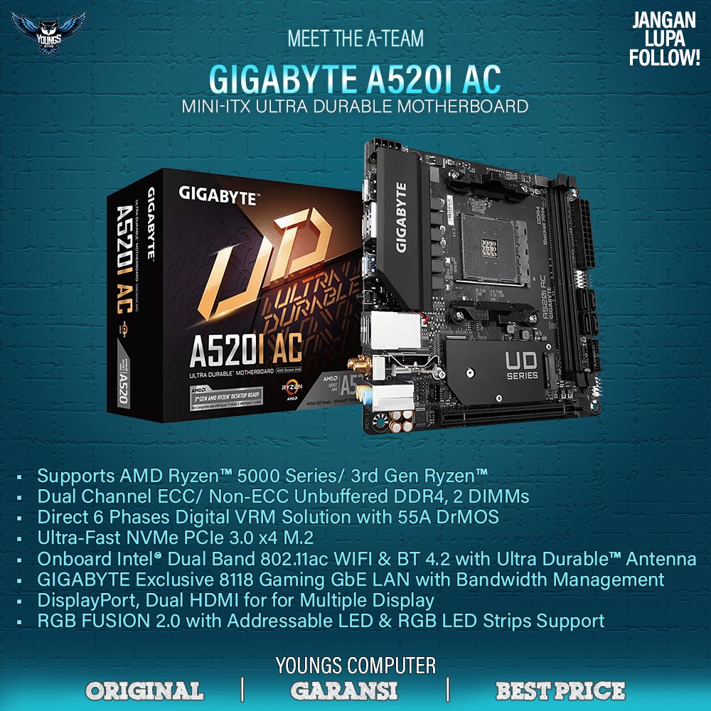 Gigabyte a520 m k. Gigabyte a520i AC.