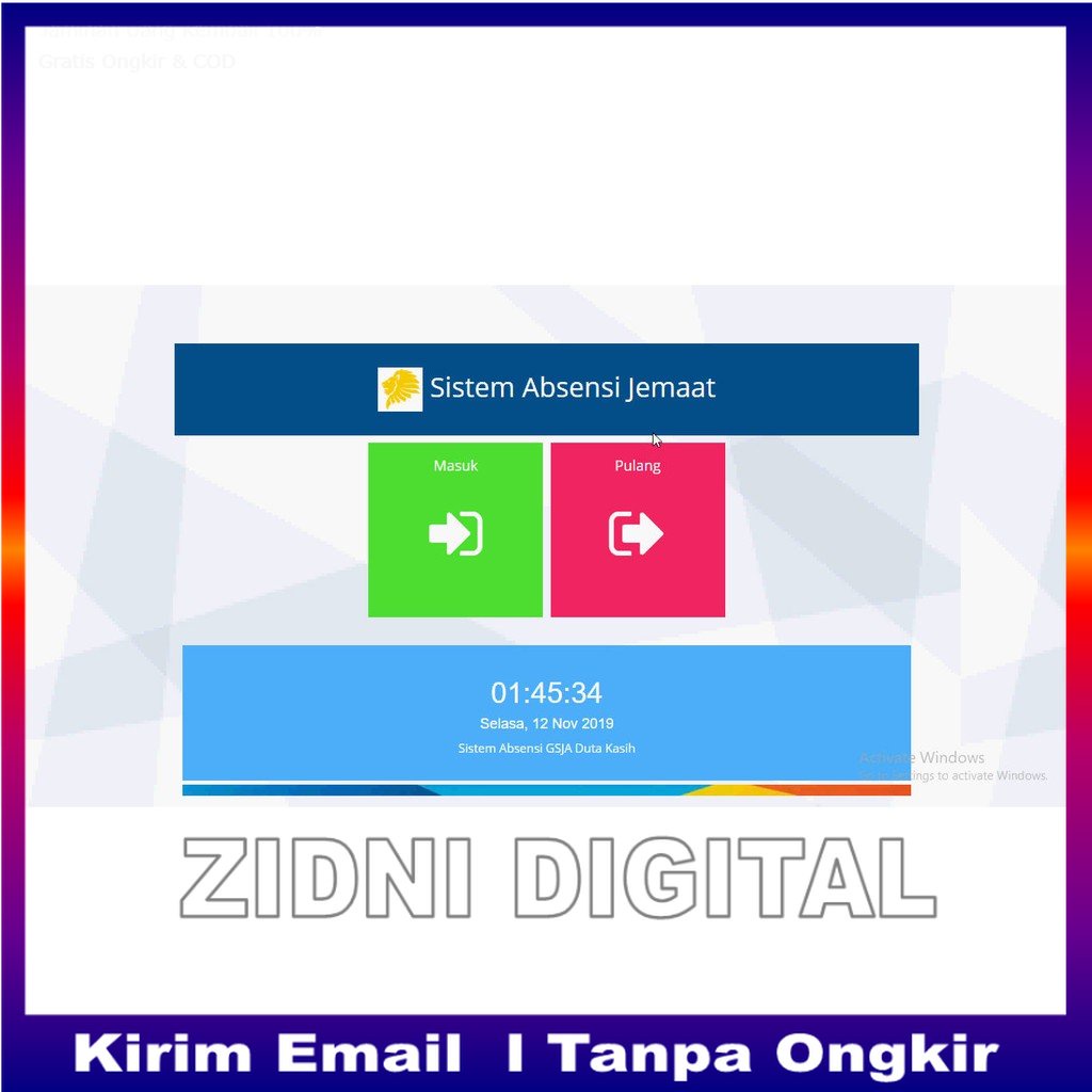 Aplikasi Absensi Karyawan Barcode Web Based ZIDNI DIGITAL OFFICIAL