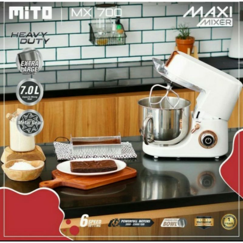 Mito Standing Mixer Mito Kapasitas 7 Liter MX 700 Mito Mixer Roti Stainless Bowl Hemat Listrik Warna