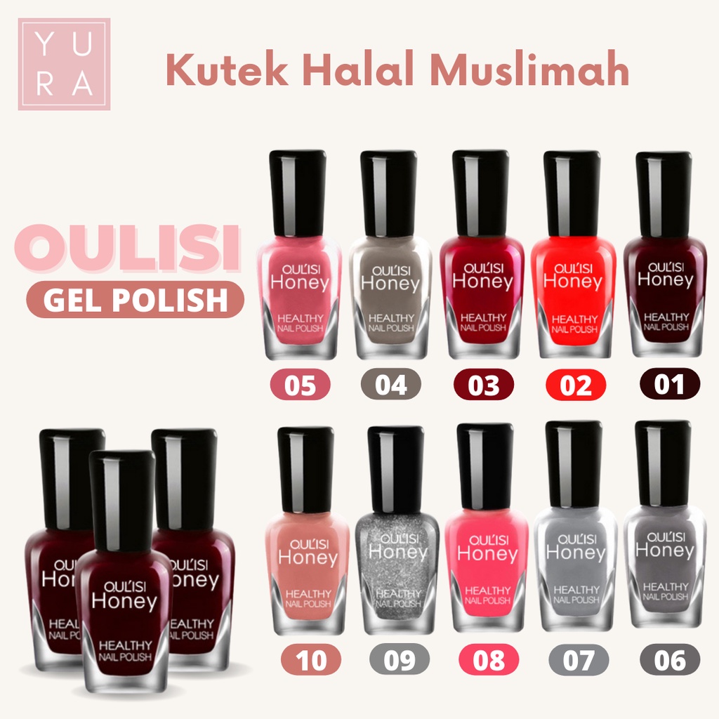 ORIGINAL OULISI HONEY Kutek Halal  Peel Off Muslimah Cat Kuku Water Base