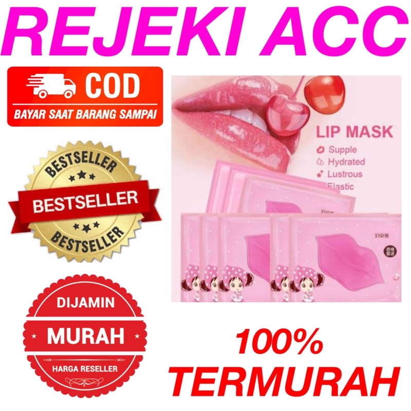 MASKER BIBIR COLLAGEN Pelembab Mulut Kering Pecah Lip Mask Moisturizing Moist Halus Lembut Pink