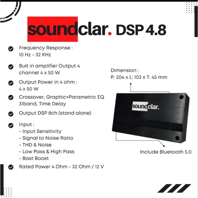 SOUNDCLAR DSP 4.8 processor includer power