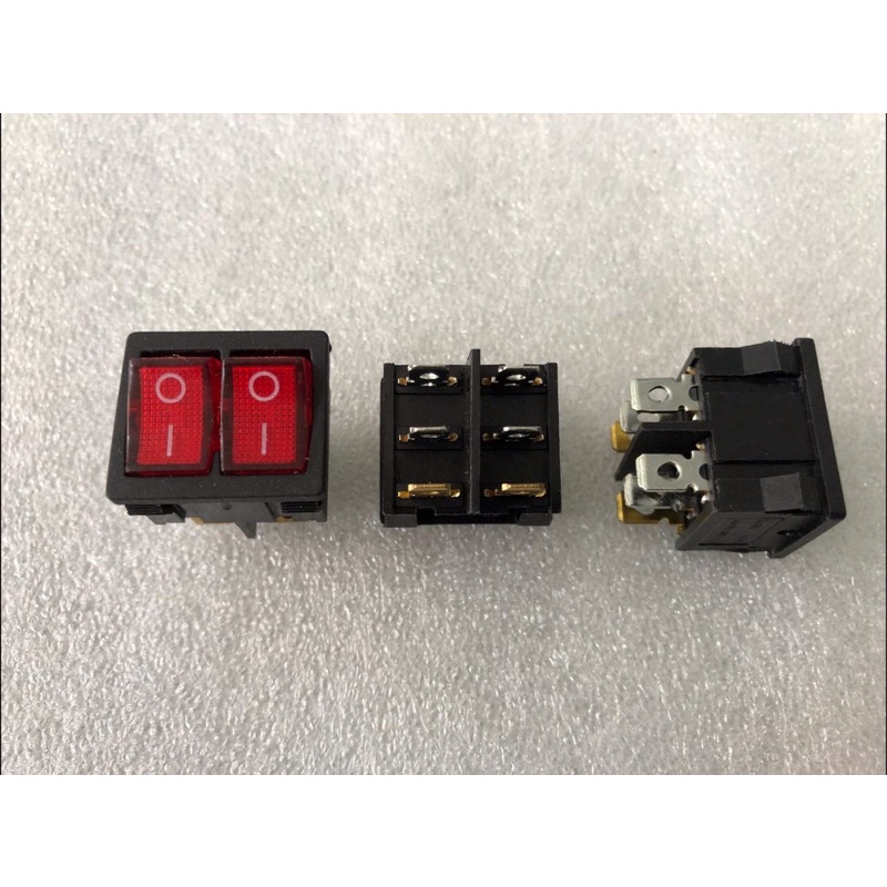 Saklar Rocker switch MINI LAMPU DOUBLE 6 pin / 6 kaki ON OFF ROCKER SWITCH