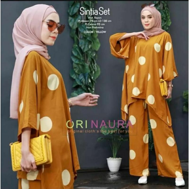 SETELAN WANITA/SETELAN TUNIK DRESS EMIRA/ SET JUMBO/ONE SET WAKA WAKA  JUMBO/SETELAN PREMIUM/LD 120-SET WKA DONAT KUNING