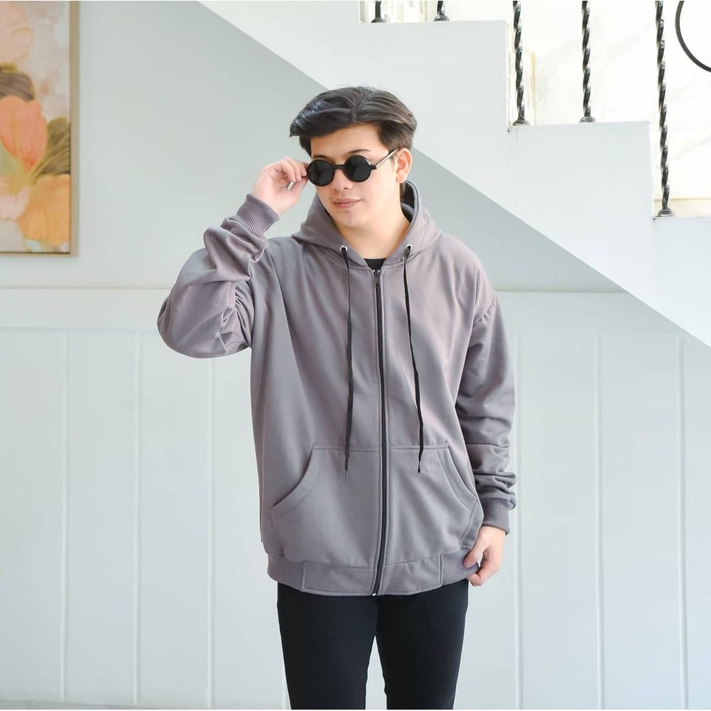 jaket hoodie big size XXL | zipper hoodie xxl oversize pria dan wanita