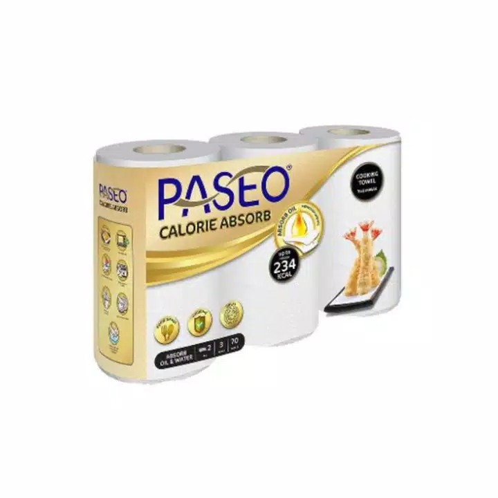 Paseo Calorie Absorbs Cooking Towel Roll White Emboss 70 sheet x 3 Rol