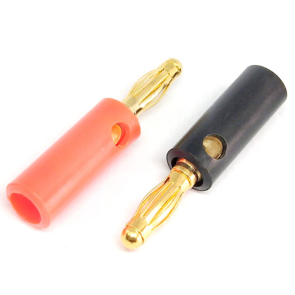 QUINTON 10pcs Banana Plug Speaker Adaptor Connectors Black Red 4mm Wire Cable Gold Plated Audio Golden Adapter/Multicolor