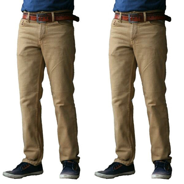 Celana Jeans Pria panjang warna cream Regular / Standar BAHAN TEBEL GA KAKU GA LUNTUR NYAMAN DI PAKA