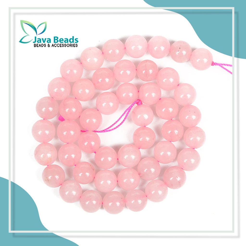 Manik Manik Batu Alam Rose Quartz Untuk Gelang Kalung