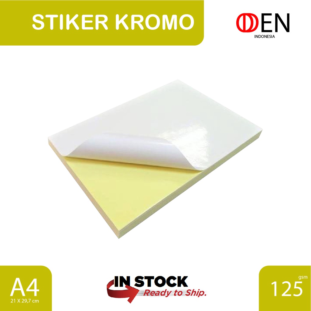 

Kertas Sticker Chromo/Kromo/Bontax A4 isi 50 Lembar