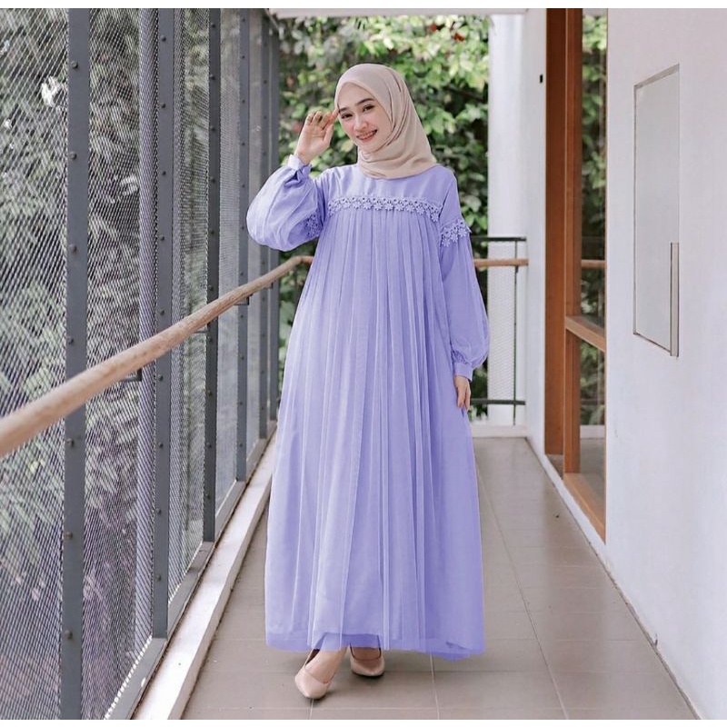 Zoya Baju Gamis  remaja Wanita Kondangan  ukuran  M L XL   LD  100   105   110  cocok untuk seragam nikahan