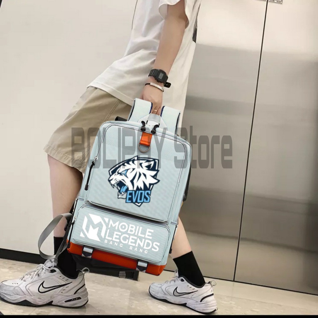 Tas Ransel anak sekolah Laki-laki Tk Sd Smp Gaming Mobile Legend Motif Evos Terbaru 2022 - Ready Merah Hitam Biru